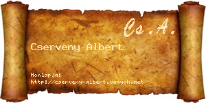 Cserveny Albert névjegykártya